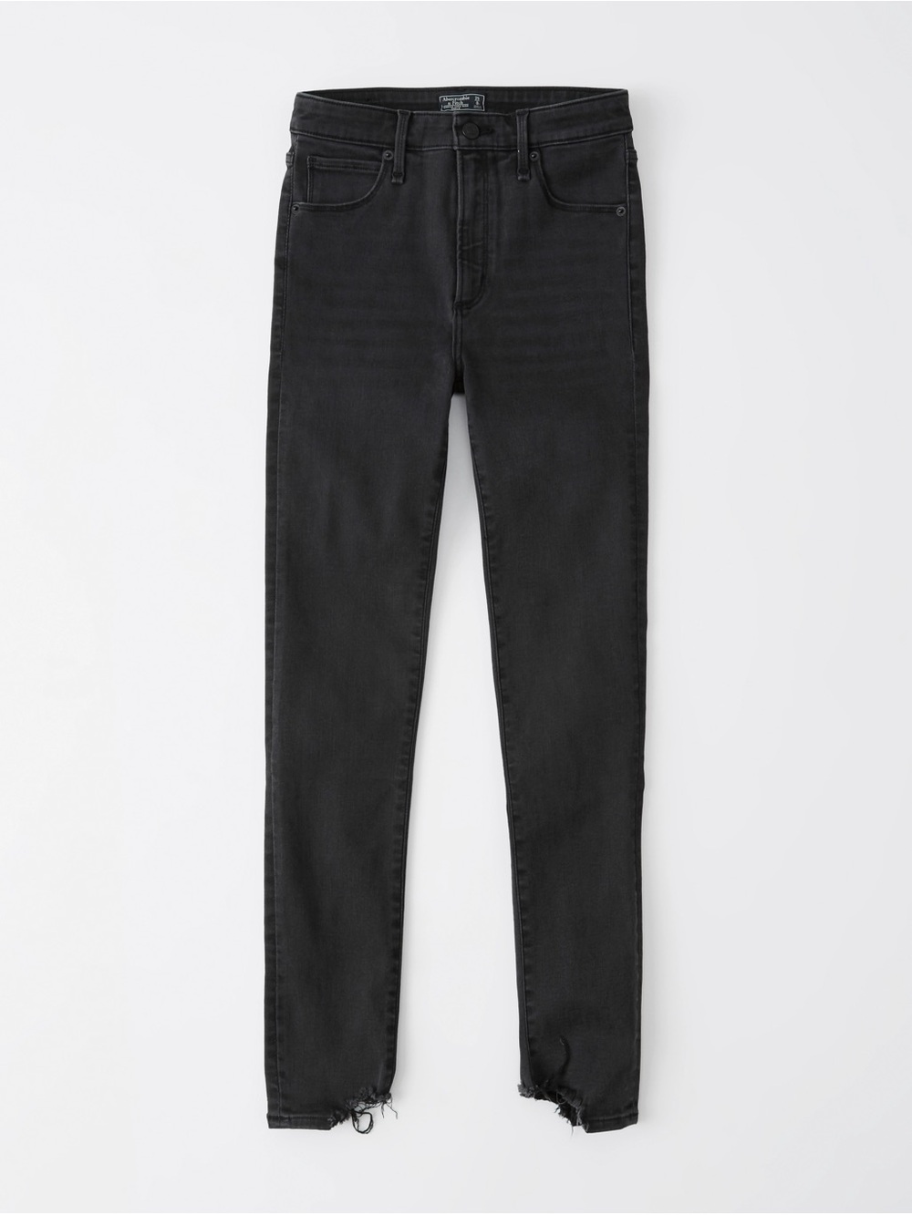 Abercrombie & Fitch Black Skinny Jeans with Raw Hem